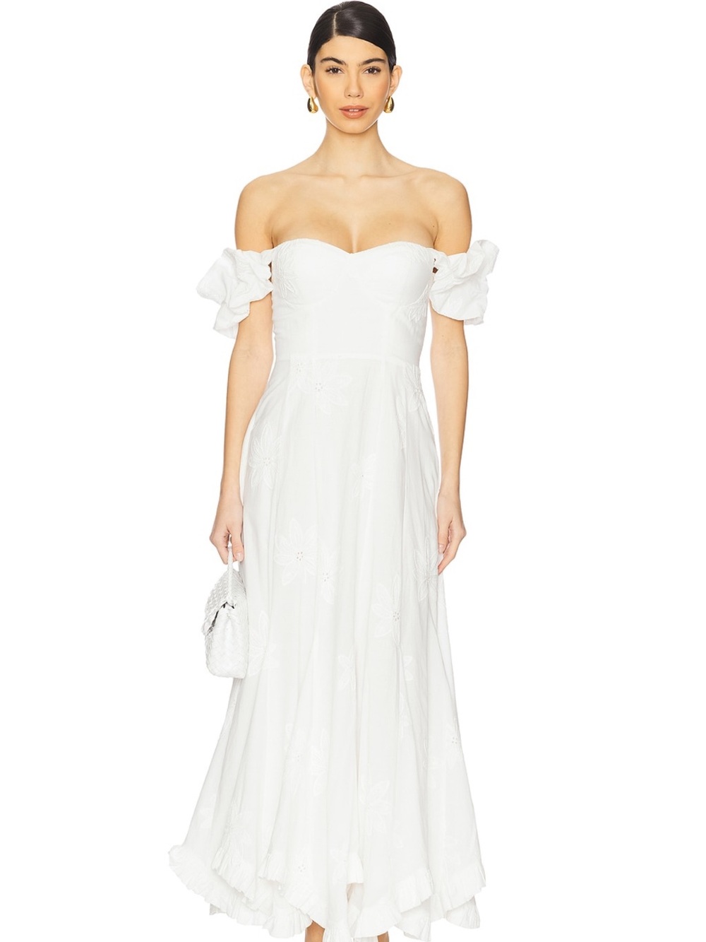Line & Dot Emberly White Maxi Dress